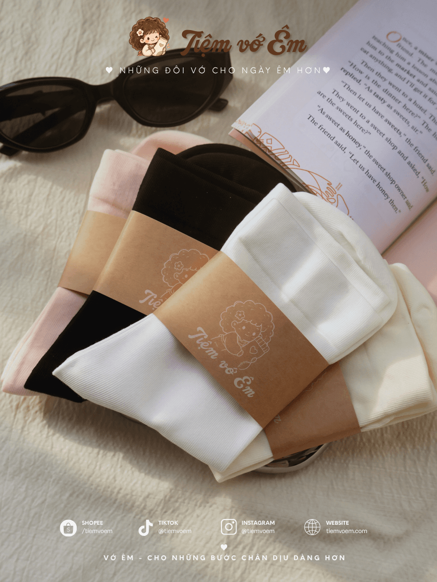 Vớ Nữ Cổ Trung Pastel Basic Mềm Mại - Phong cách Nhật Bản